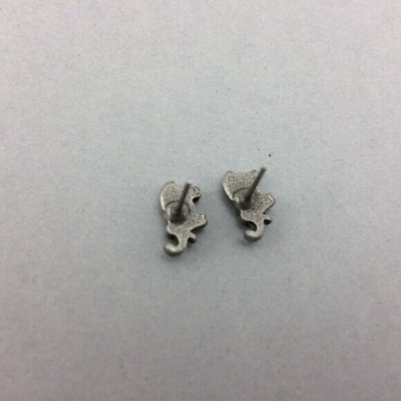 Vintage Pewter Elephant Stud Earrings in Brooch Pin Trunk Up MISSING Items - Picture 11 of 15